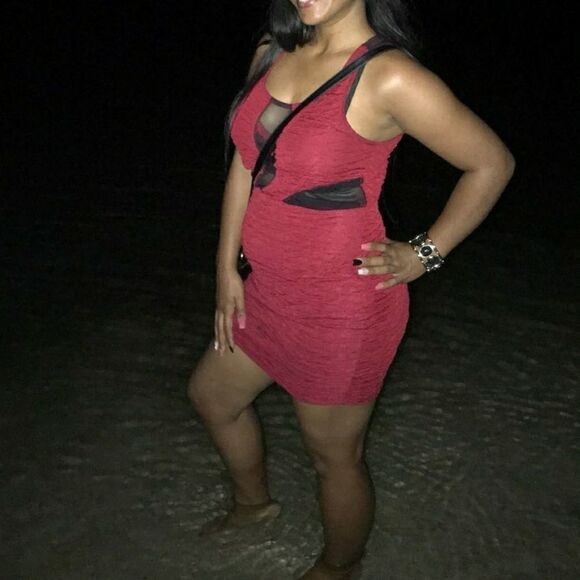 Sexy stretchy dress with see through sections - Picture 1 of 2